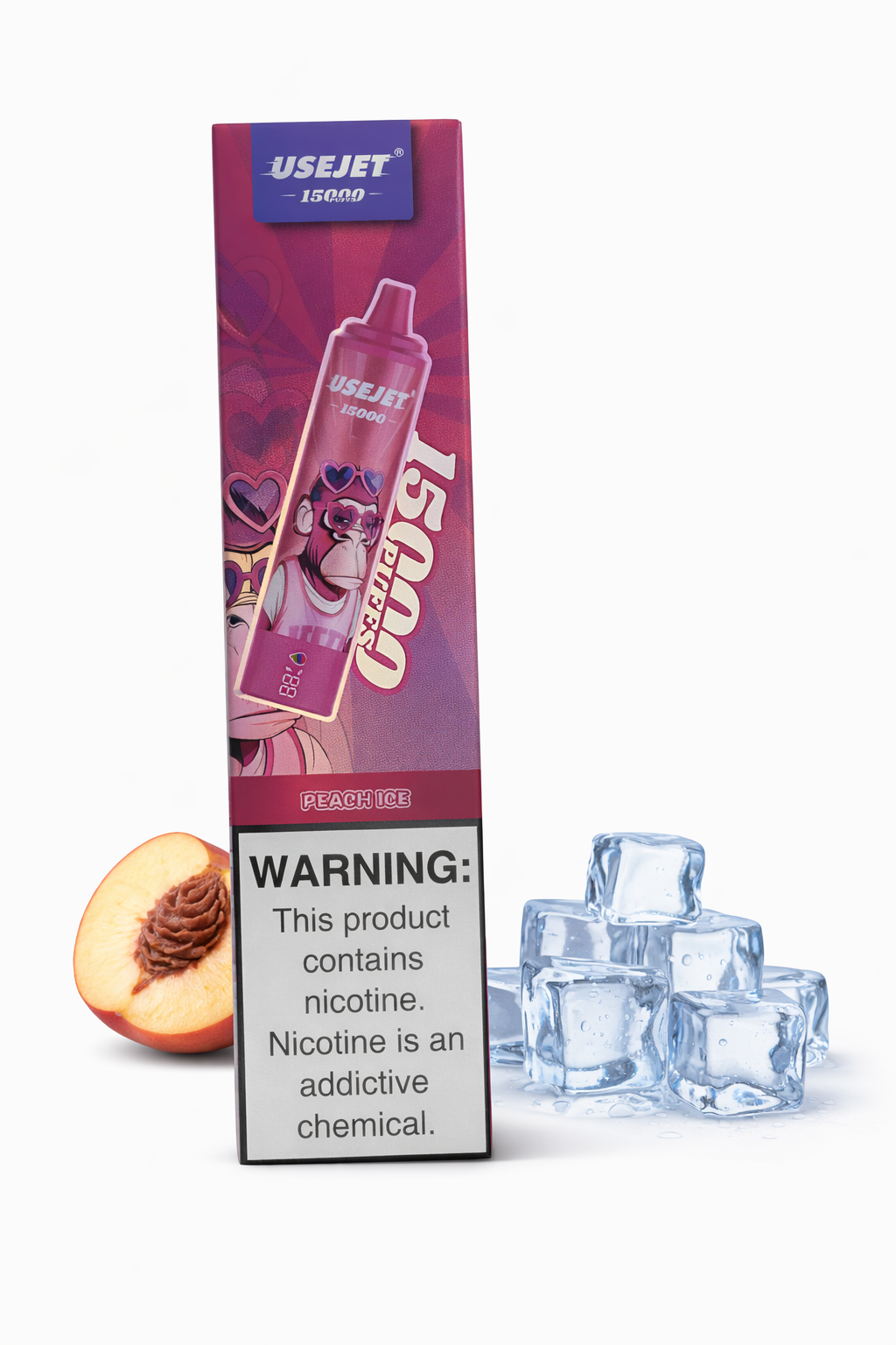 Peach Ice USEJET Einwegvape 15k Akkugerät realistische 6k 25ml
